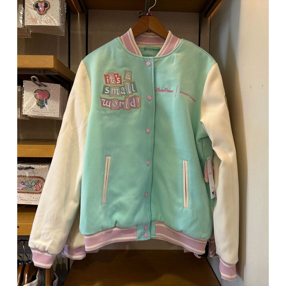 Disney Parks Stoney Clover Lane 2025 "It's a Small World" Varsity Jacket XL